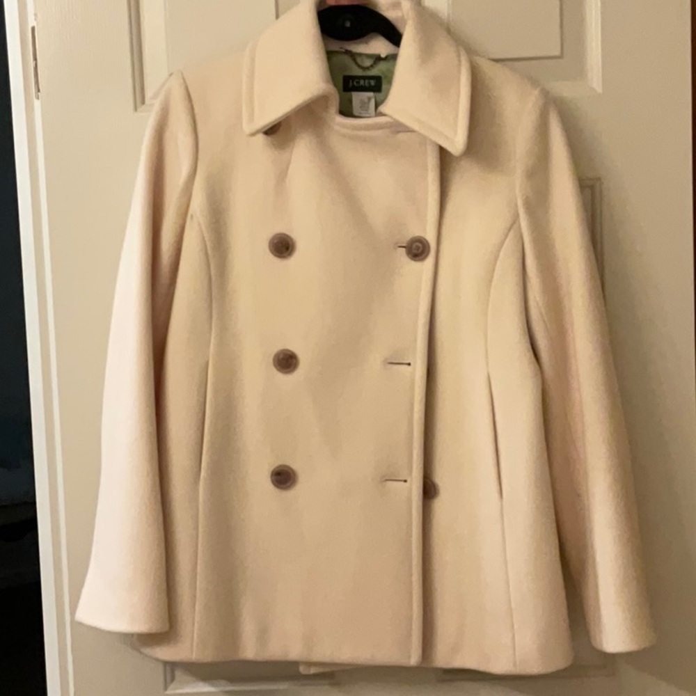 J. Crew Women's Double-Breasted Coat - Cream